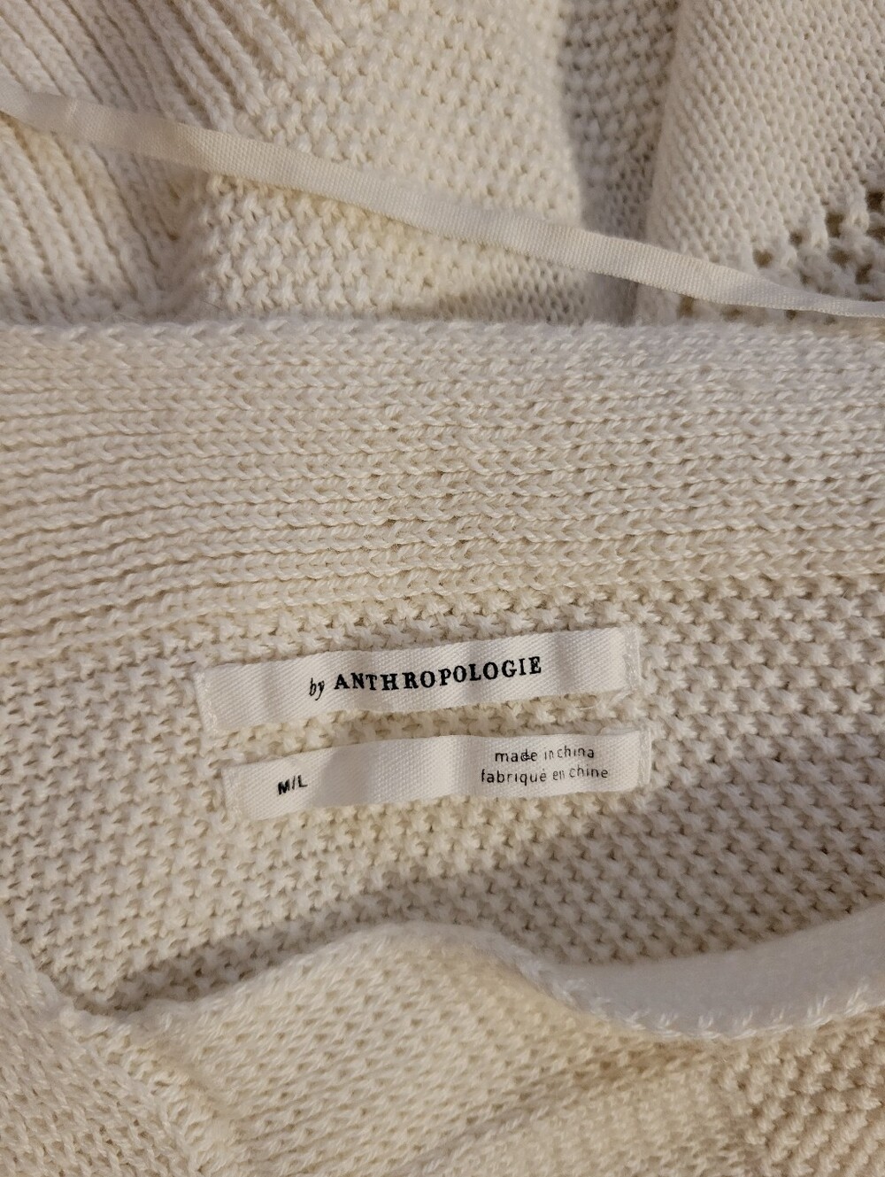 Anthropologie White Knit Poncho Top - Picture 8 of 9